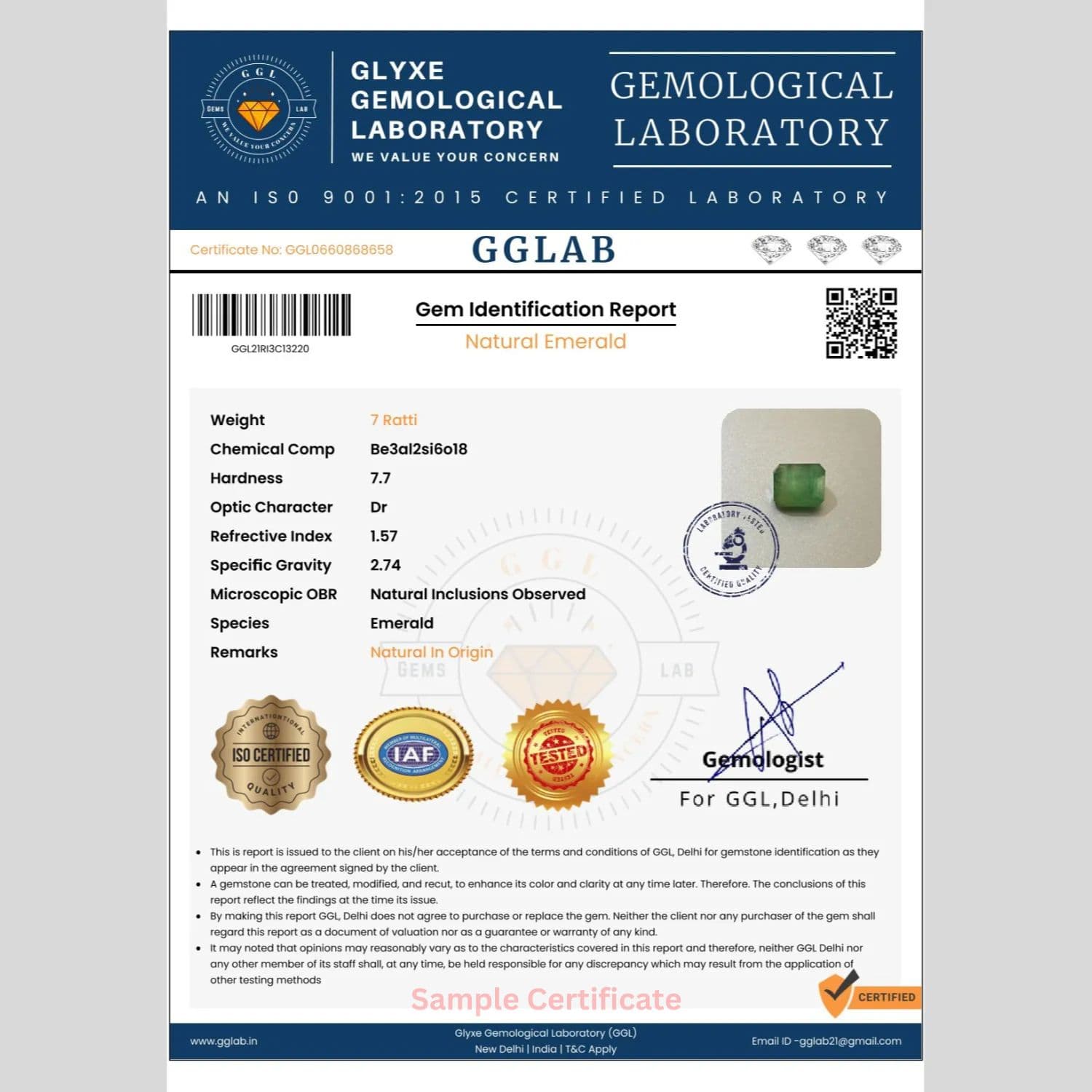 Emerald | 9.25 Ratti